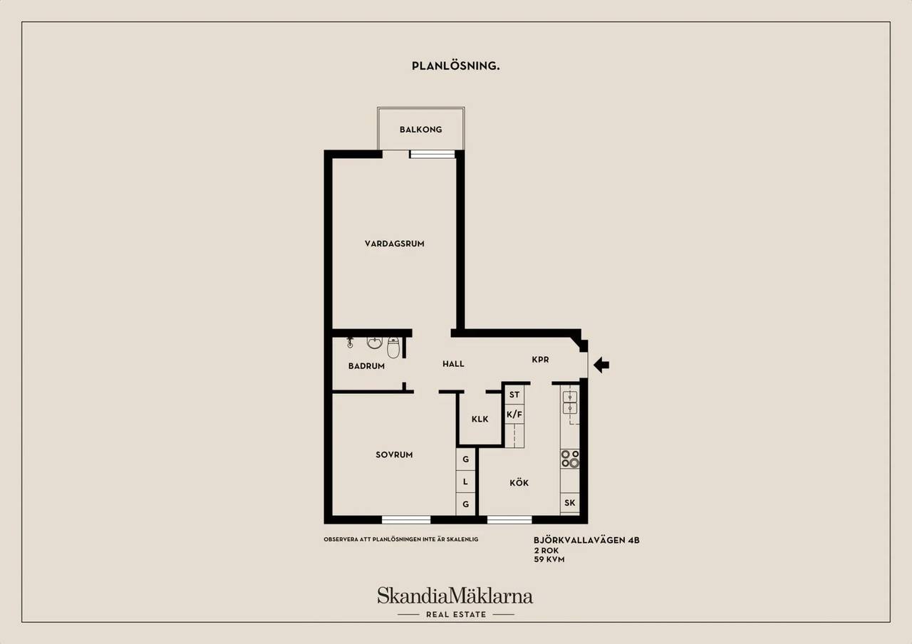 Floor plan for Björkvallavägen 4B