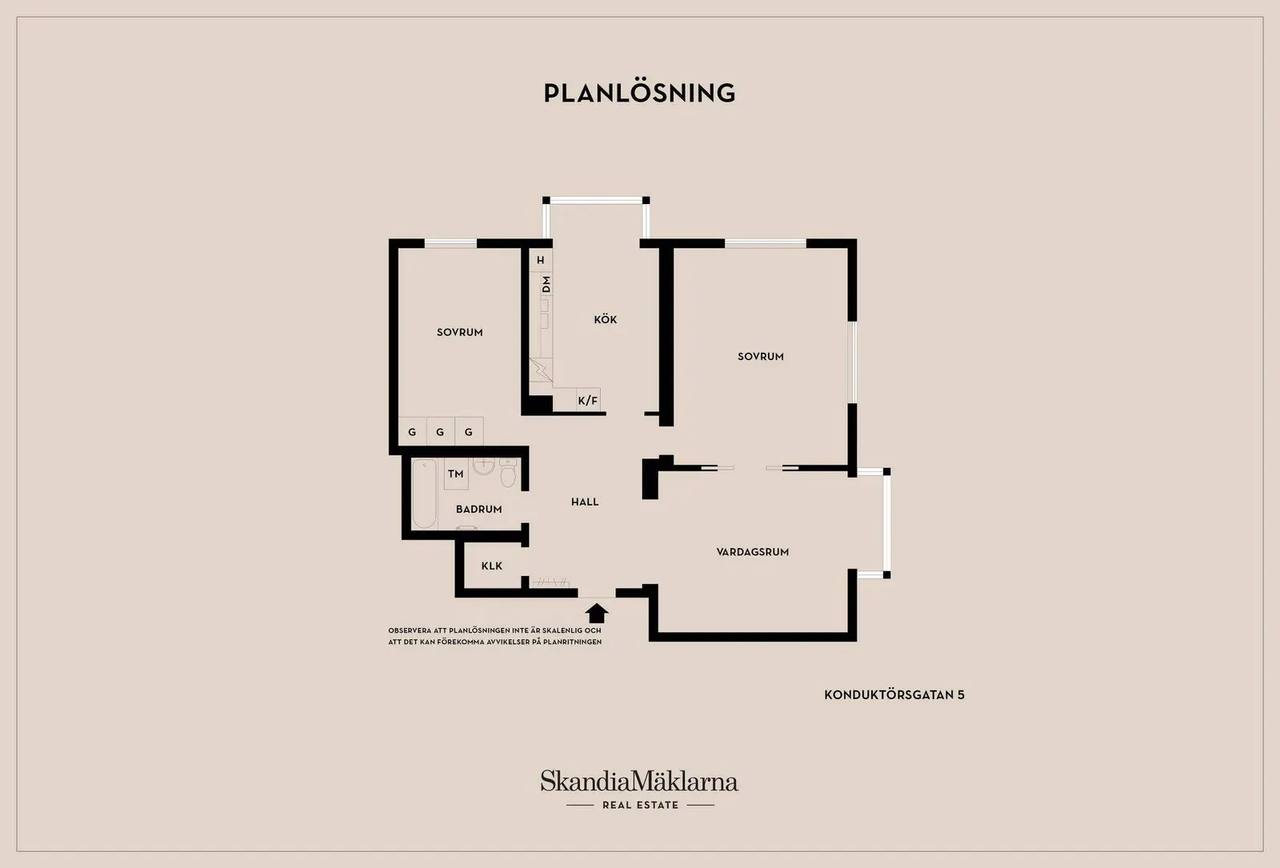 Floor plan for Konduktörsgatan 5