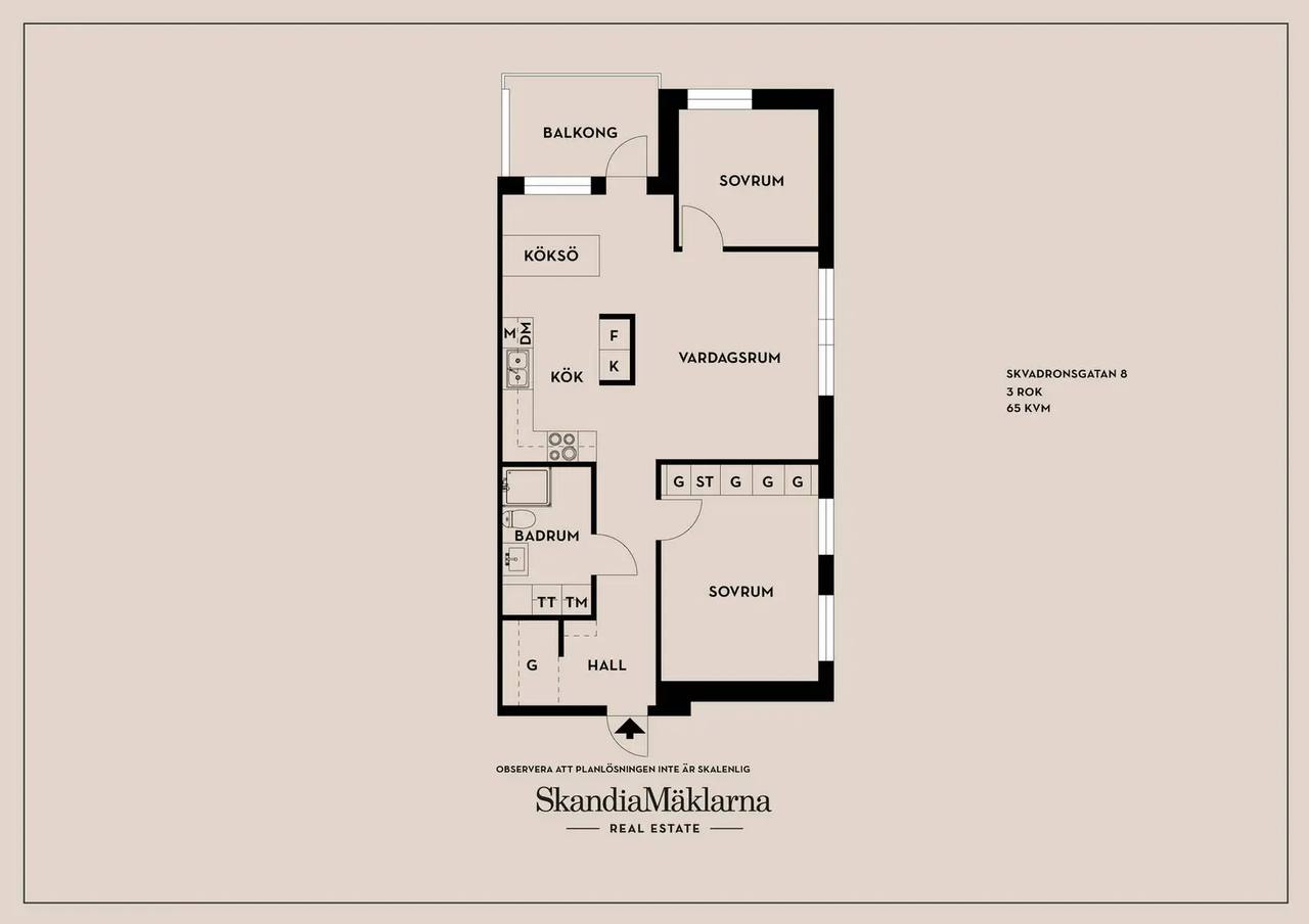 Floor plan for Skvadronsgatan 8