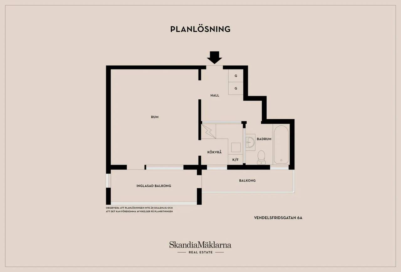 Floor plan for Vendelsfridsgatan 6A