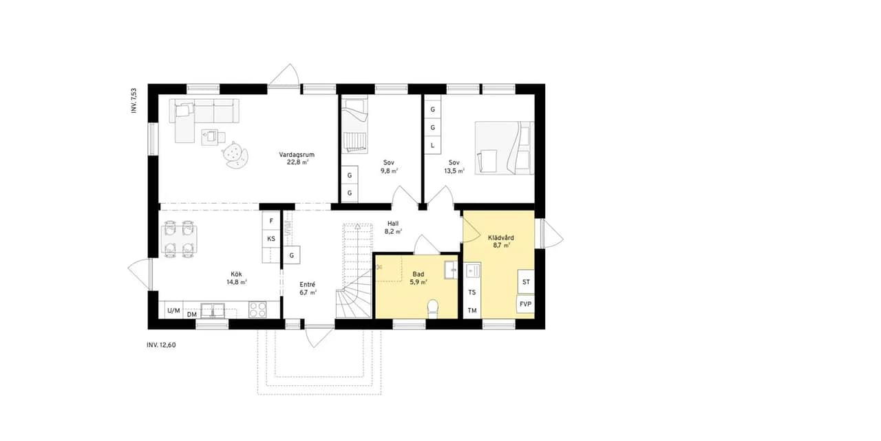 Floor plan for Vegestorp 1:13