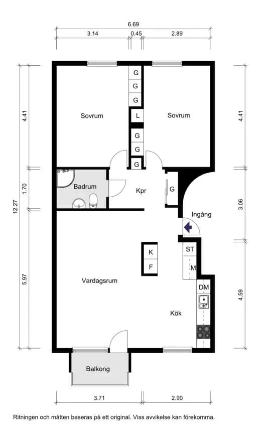 Planritning för Flintlåsvägen 16