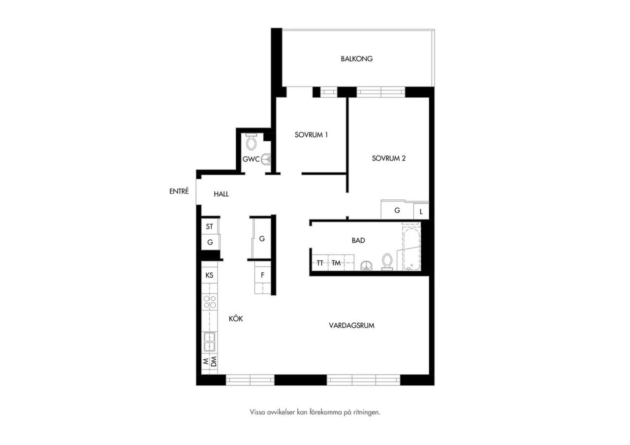 Floor plan for Hyllie Boulevard 9B