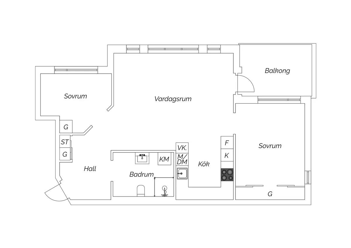 Floor plan for Flöjelgatan 4
