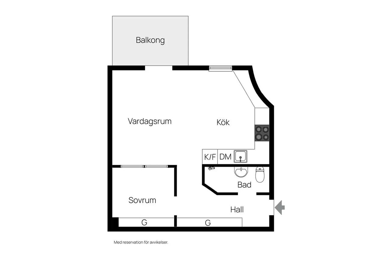 Floor plan for Fridhemsgatan 29C