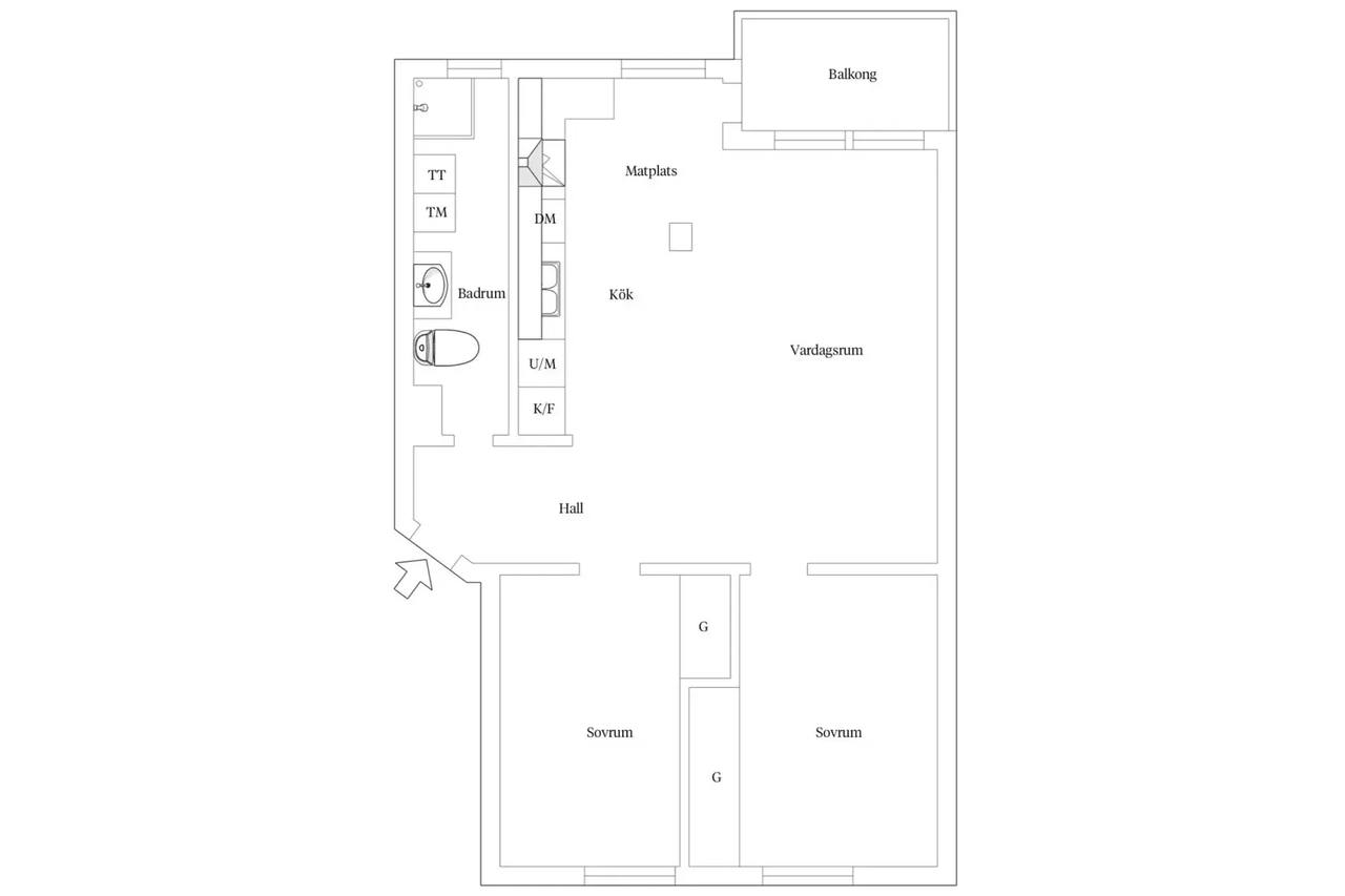 Floor plan for Bågskyttegatan 3E