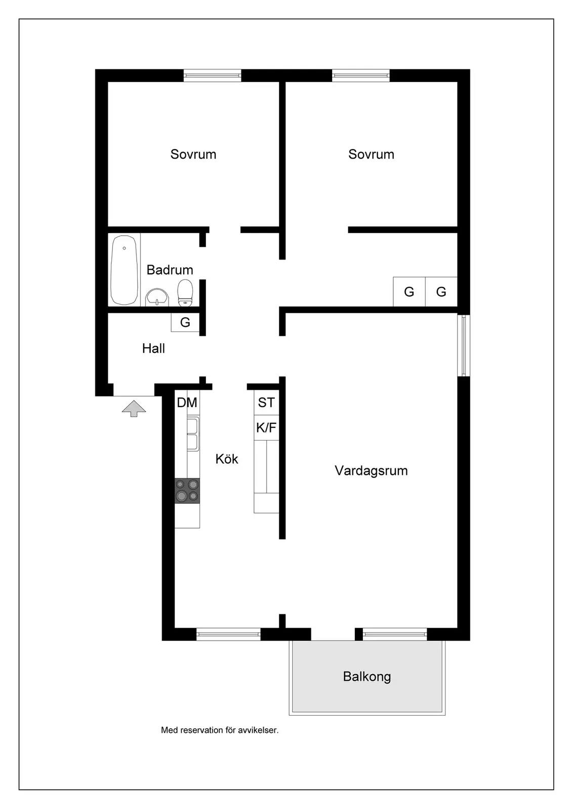 Floor plan for Jägersrovägen 11b