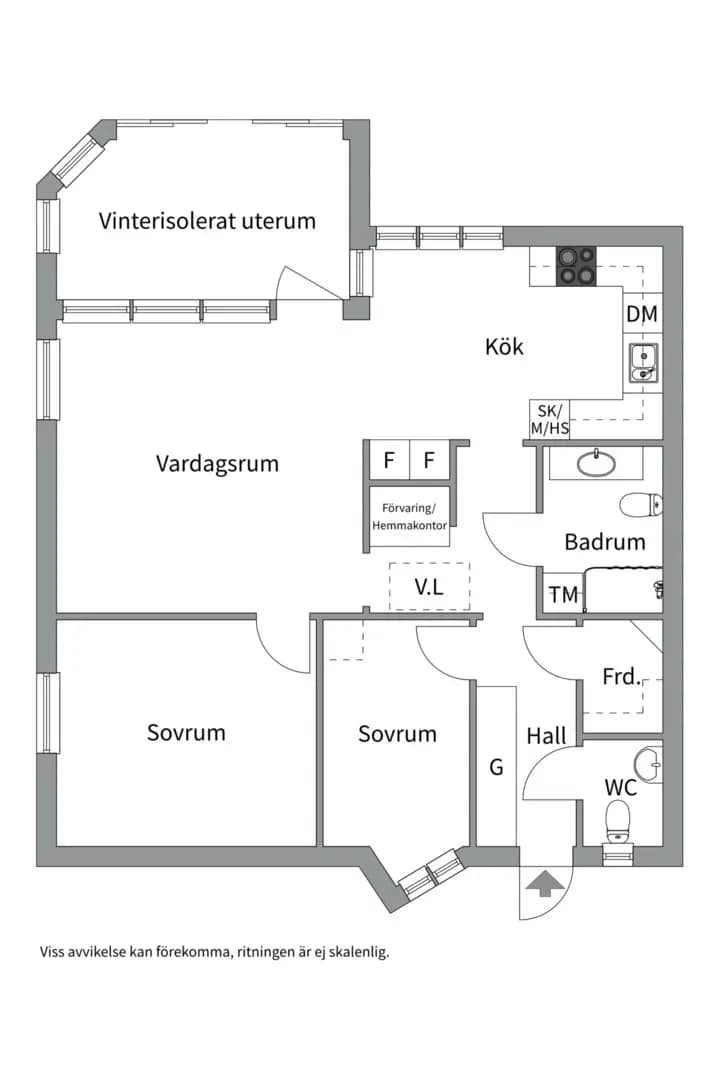 Floor plan for Stadsvallsvägen 6A
