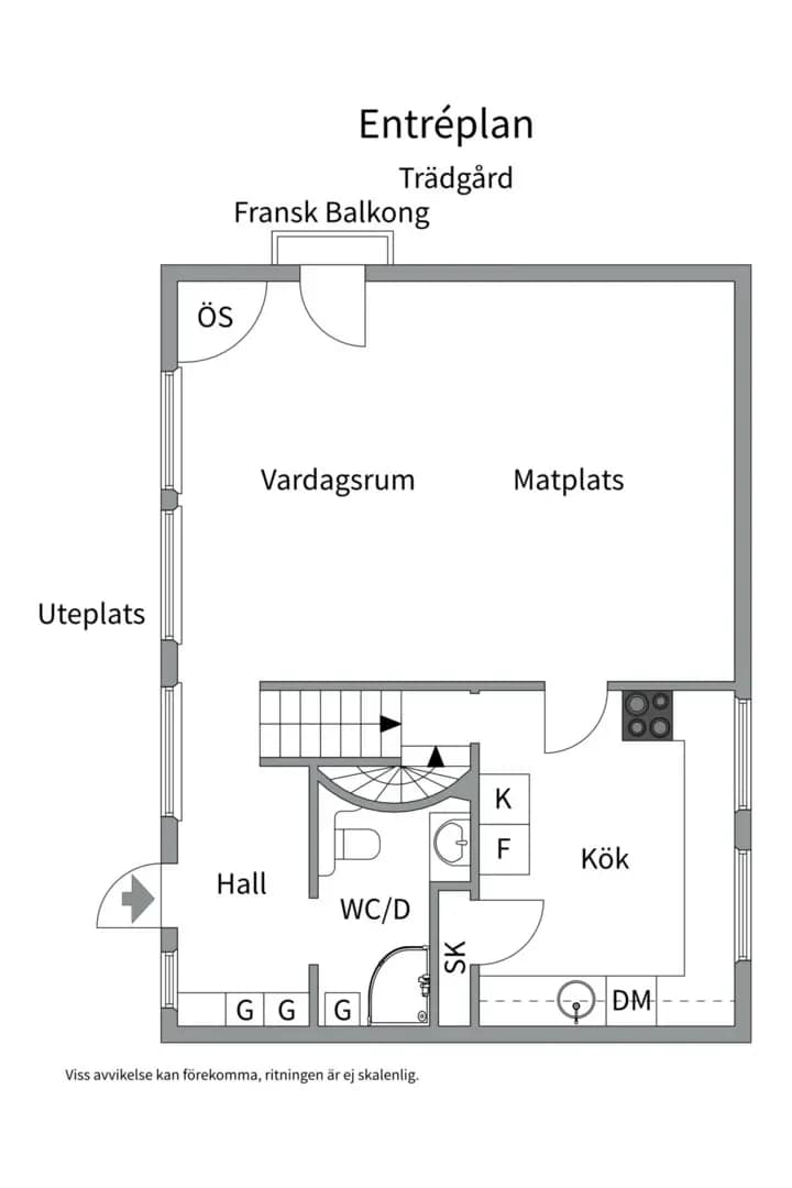 Floor plan for Mariagatan 13C