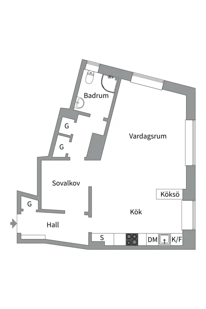 Floor plan for Disponentgatan 2