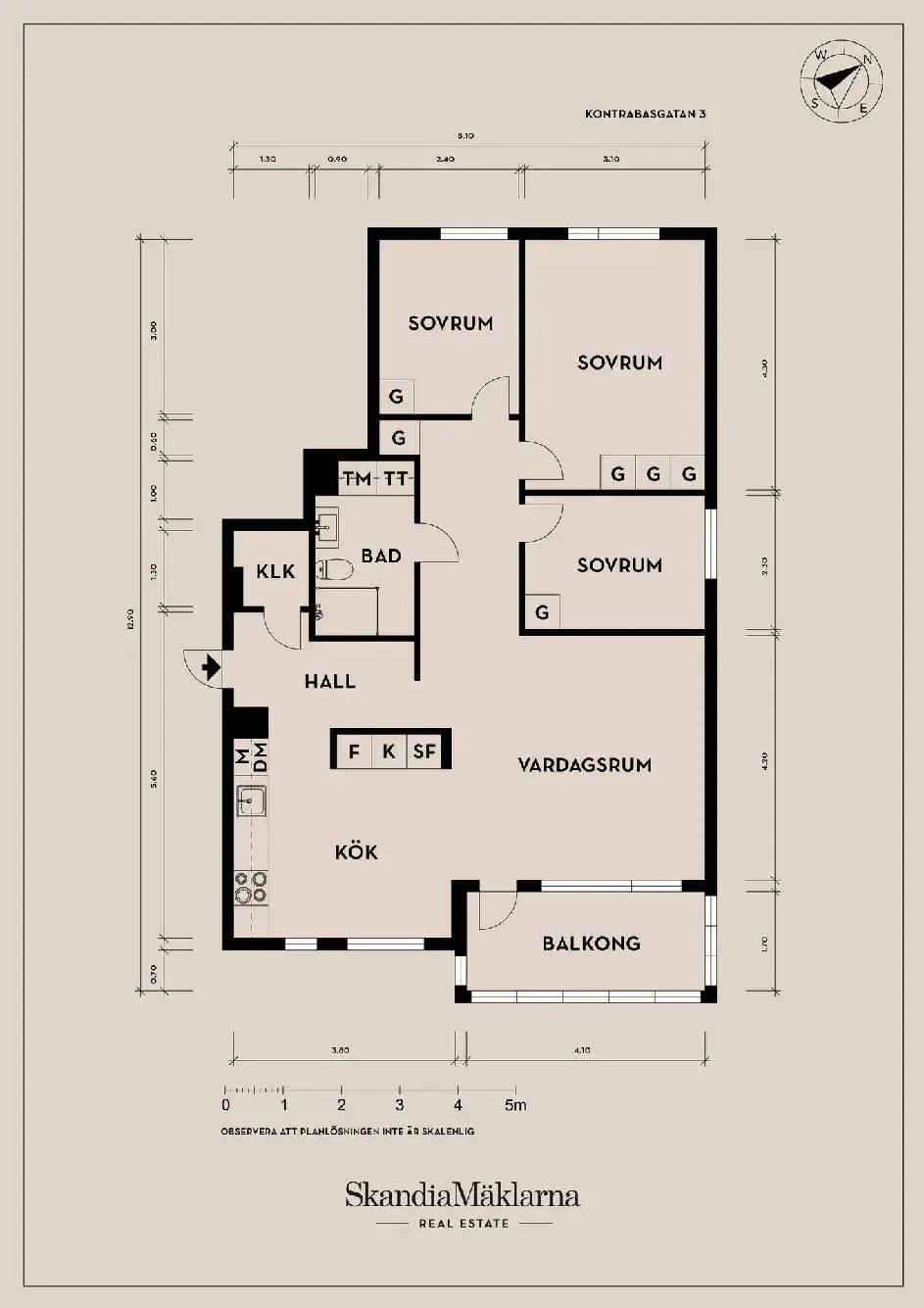 Floor plan for Kontrabasgatan 3