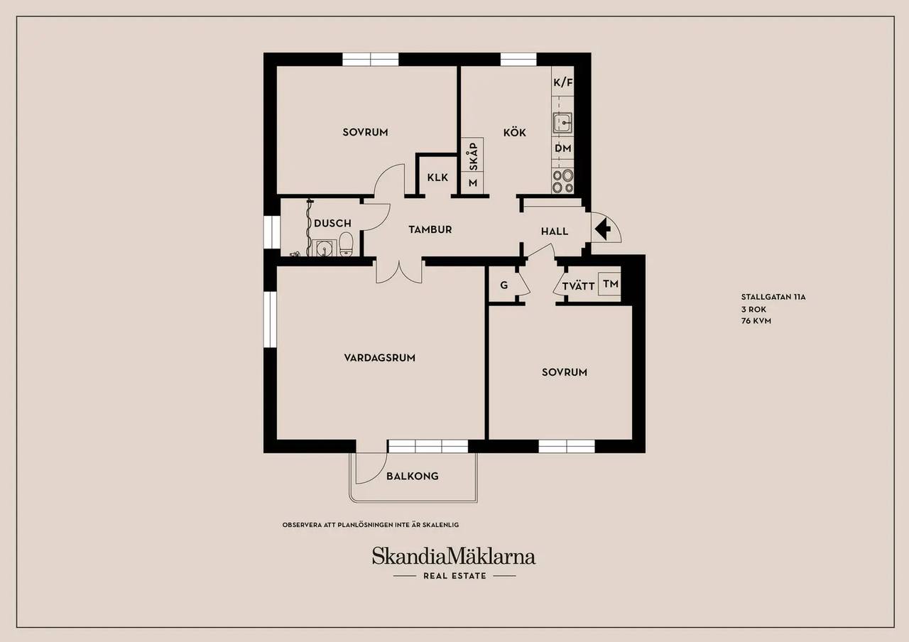 Floor plan for Stallgatan 11A