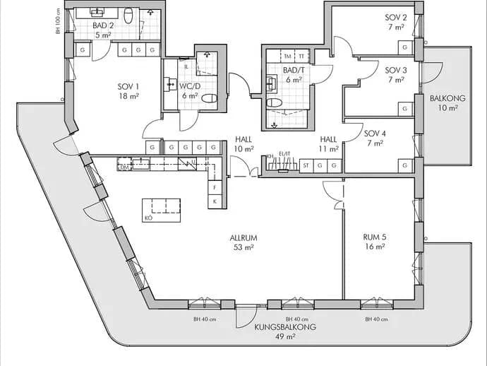 Floor plan for Bobergsgatan