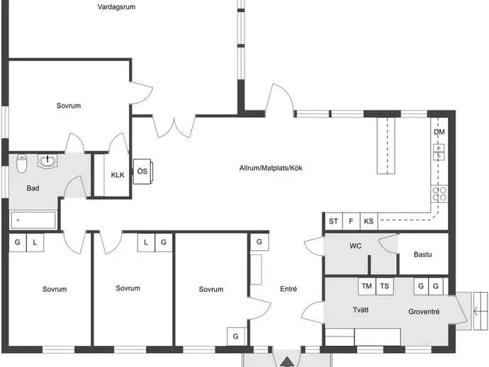 Planritning för Skälby gårds väg 12