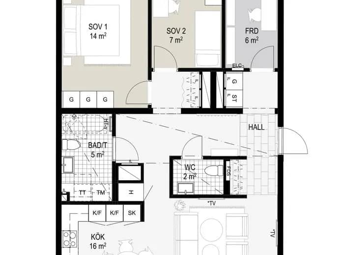 Floor plan for Kvarnbygatan