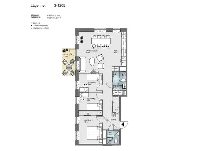 Floor plan for Parkvägen 12