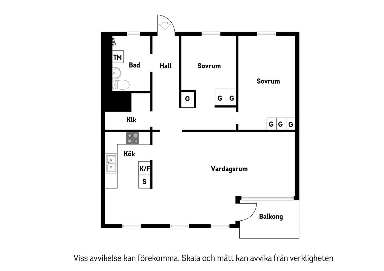 Planritning för Storgatan 38C