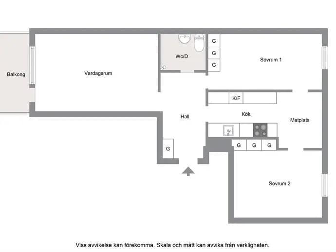 Floor plan for Vasavägen 69
