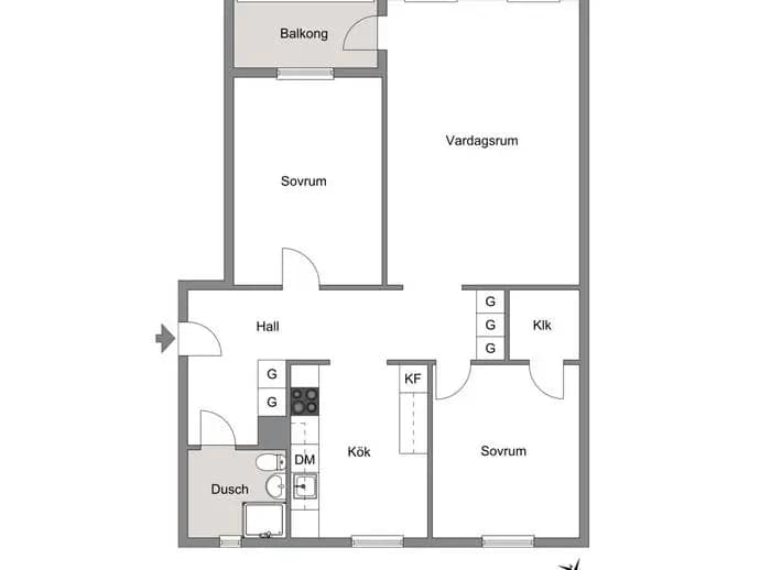 Floor plan for Margaretagatan 18