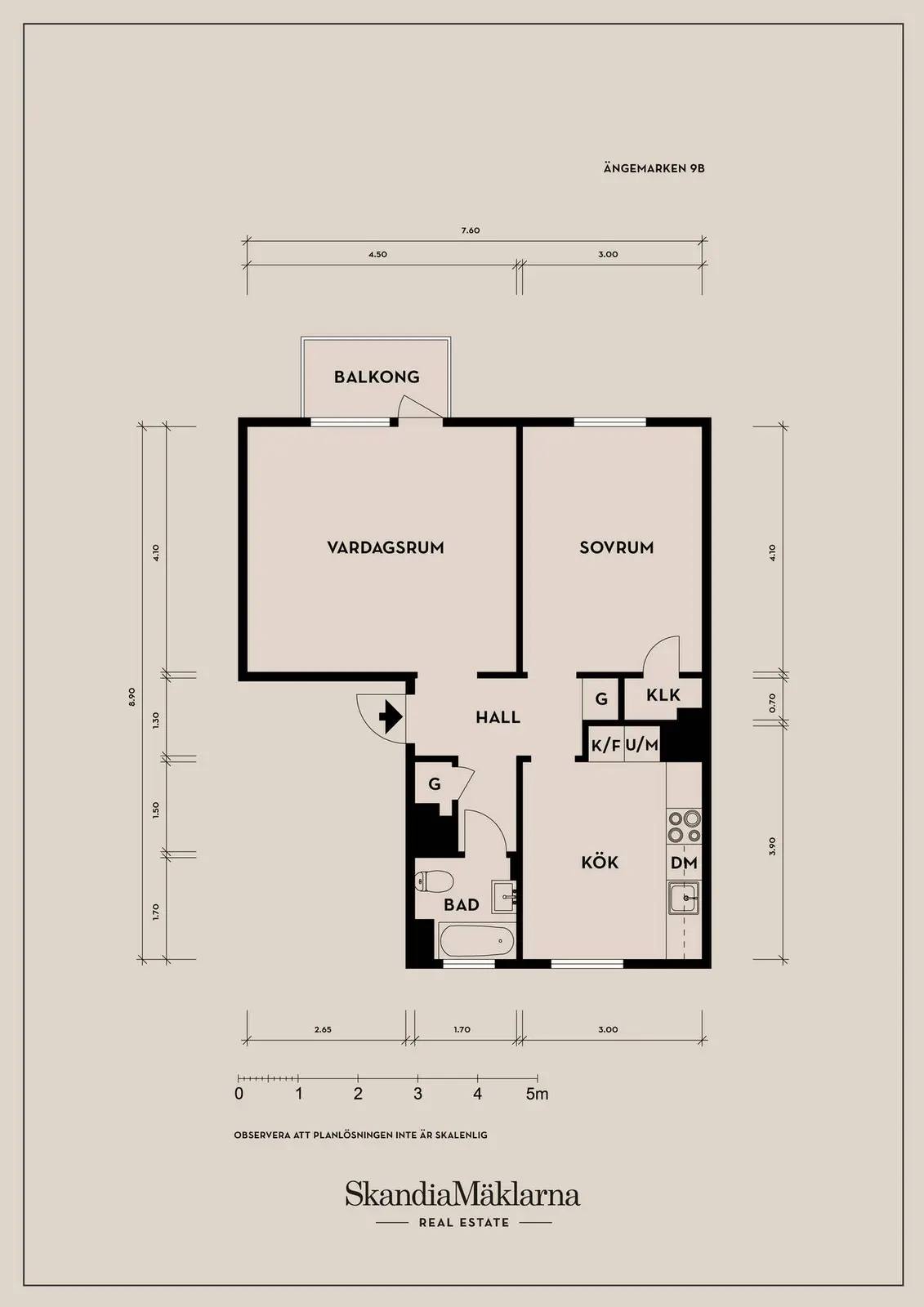 Floor plan for Ängemarken 9B