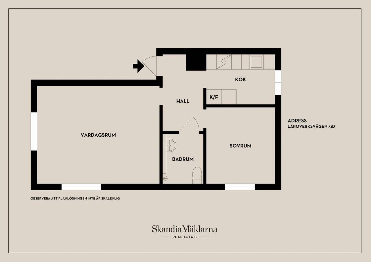 Floor plan for Läroverksvägen 31D