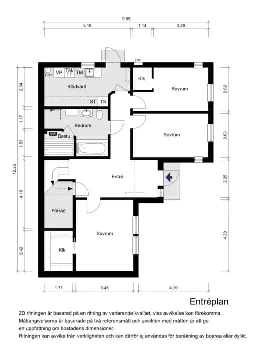 Floor plan for Sunnebovägen 13