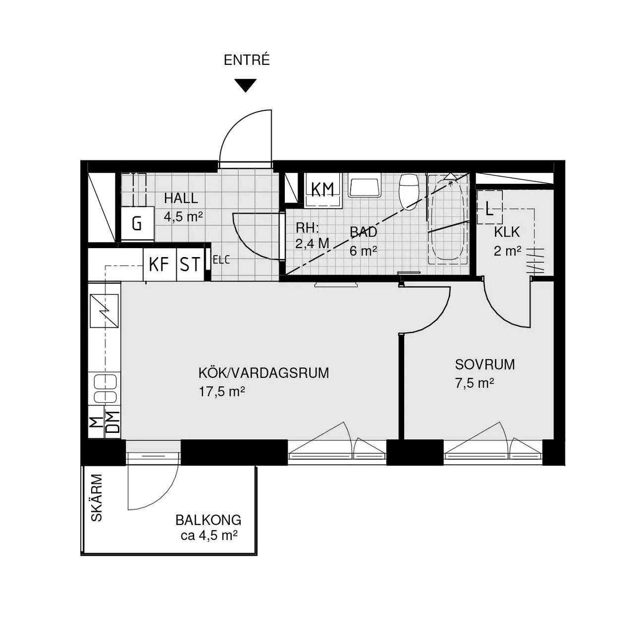 Floor plan for Mobilgatan 3A