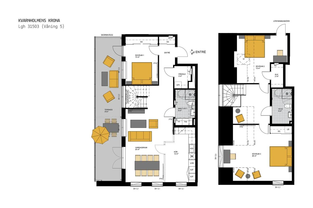 Floor plan for Södra vägen 38