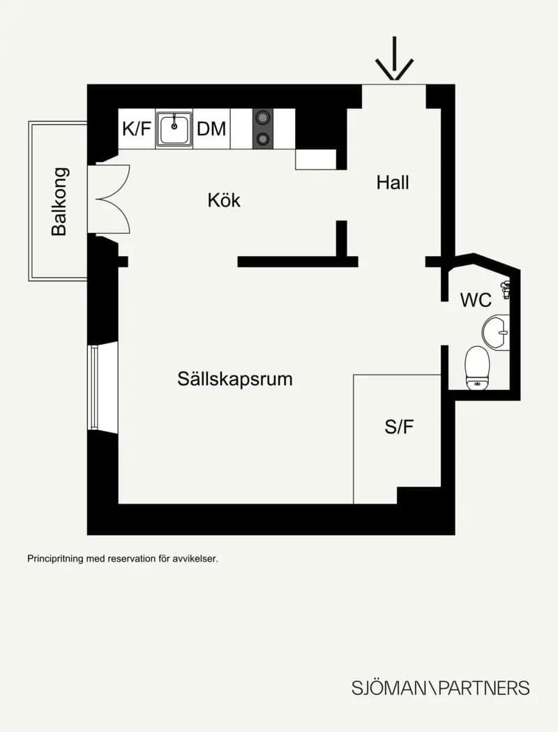 Floor plan for Hagagatan 8A