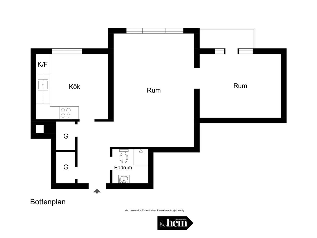 Floor plan for Linnégatan 65 a