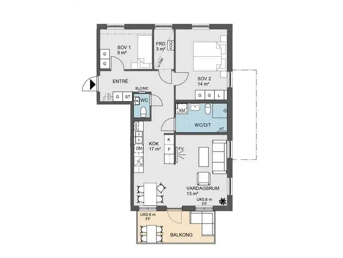 Floor plan for Sjötorpsvägen