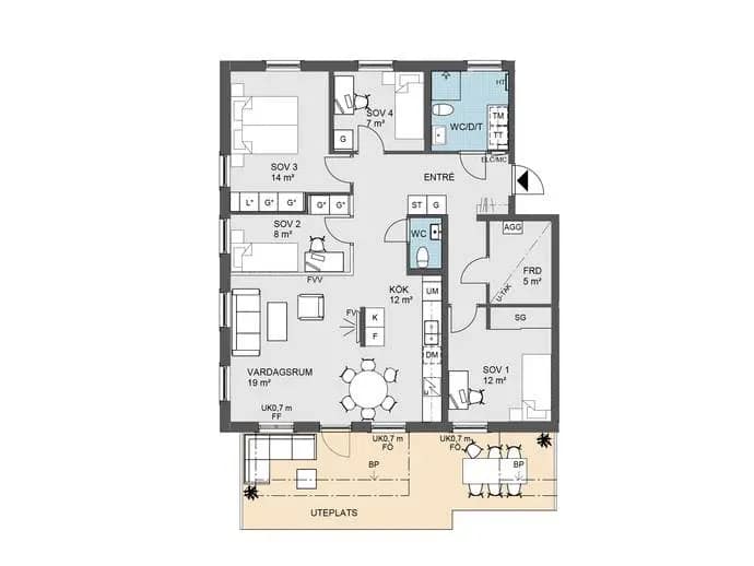 Floor plan for Sjötorpsvägen