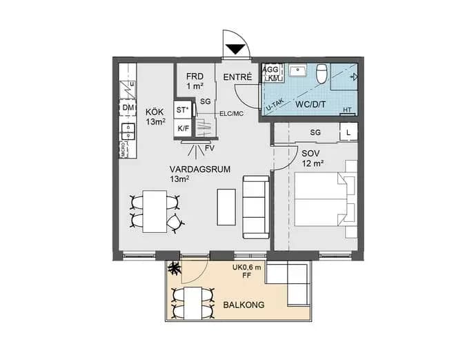 Floor plan for Sjötorpsvägen