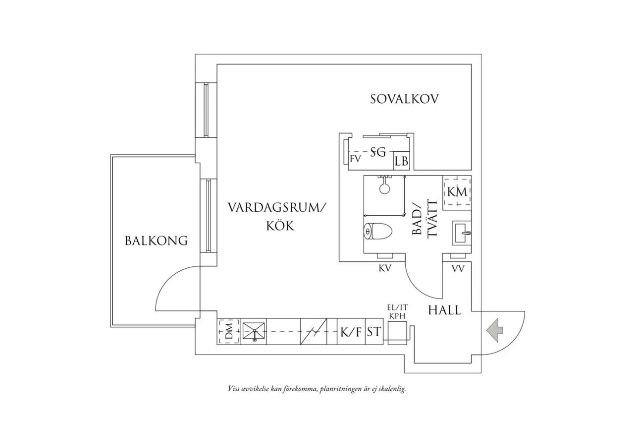 Planritning för Ebbe Lieberathsgatan 33B