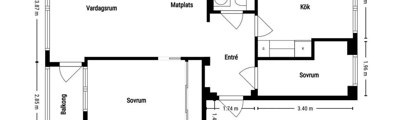 Floor plan for Fridkullagatan 17B