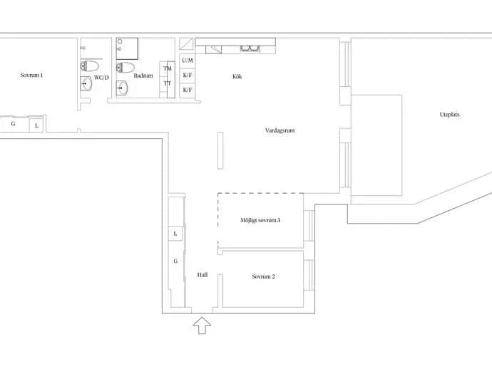 Floor plan for Hamnallén 11
