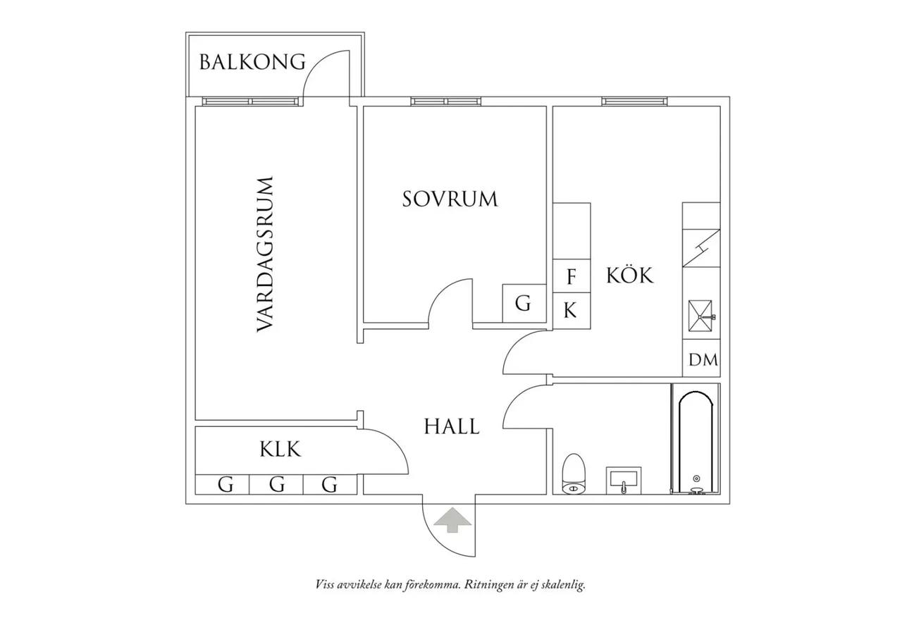 Floor plan for Övre Fogelbergsgatan 4