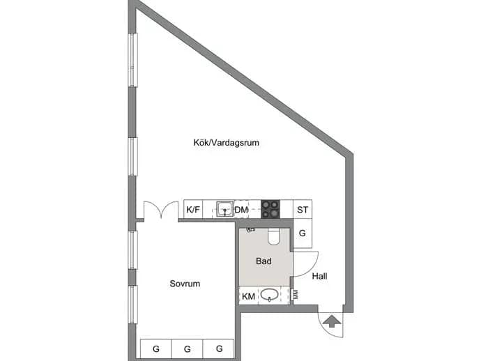 Floor plan for Kratsbodavägen 50D, vån 3