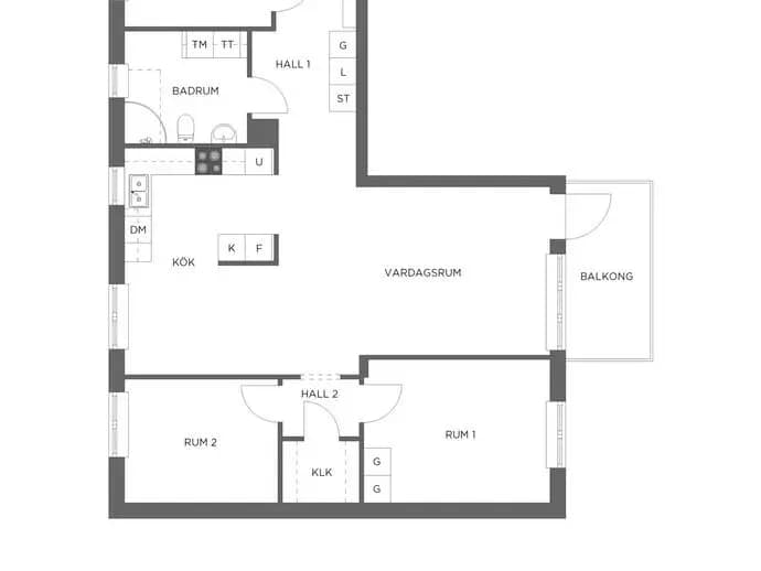 Planritning för Prästallén 2