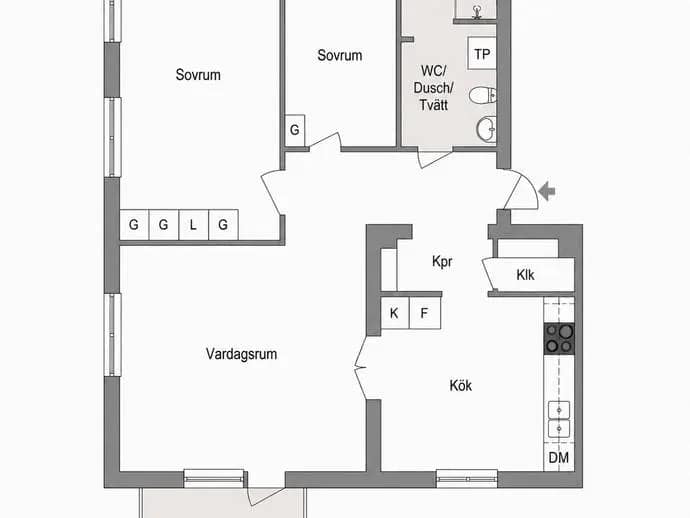 Floor plan for Åkervägen 16