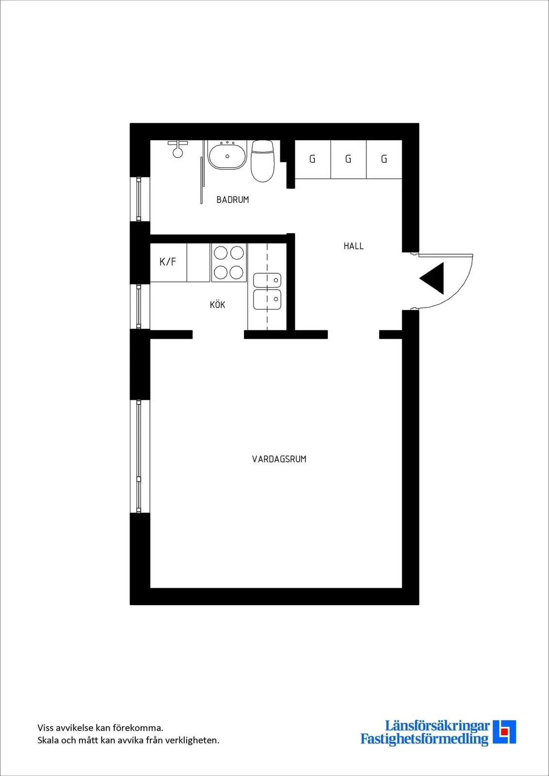 Floor plan for Kirunagatan 76 Lgh 1102