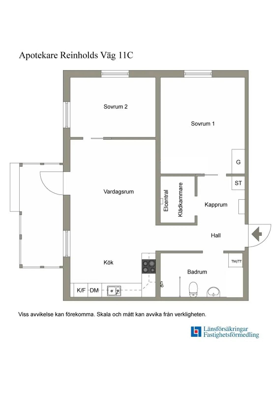 Floor plan for Apotekare Reinholds väg 11C