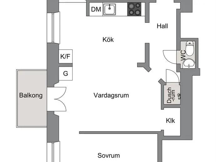 Planritning för Tulegatan 25A, 3tr