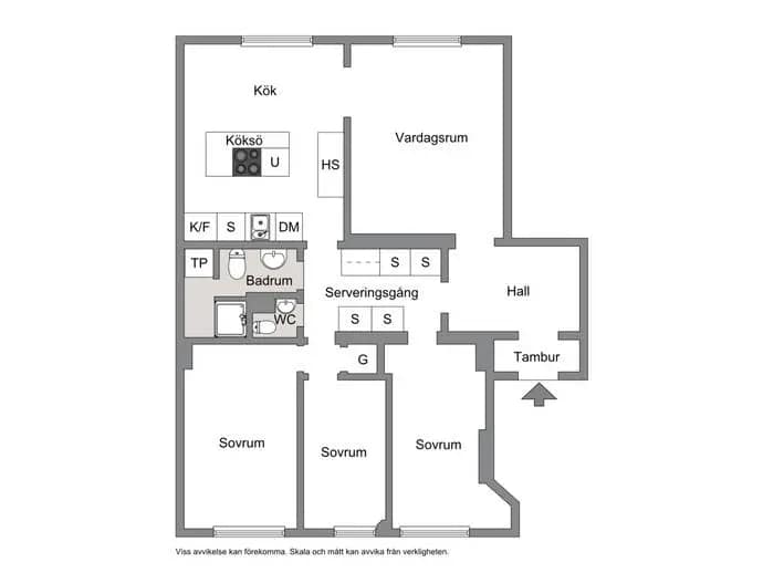 Floor plan for Torsgatan 60, 1,5 tr.