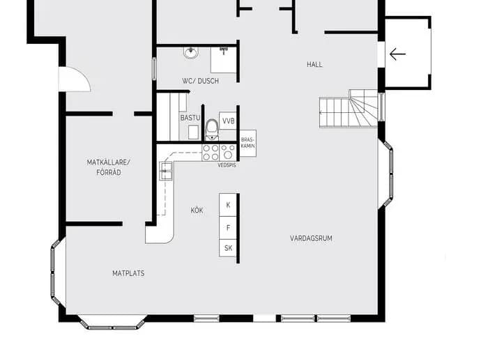 Planritning för Alkällevägen 34