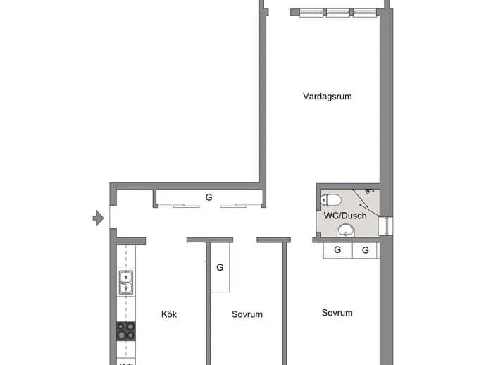 Planritning för Kruthornsvägen 26
