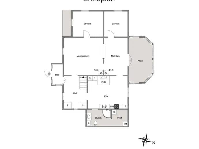 Floor plan for Nårunga Hukedal 2