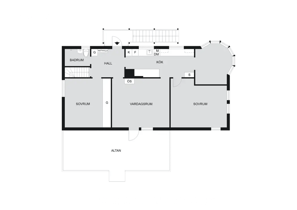 Planritning för Trehörningsvägen 37