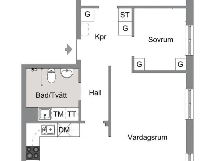 Floor plan for Nockebyvägen 22, 2 tr