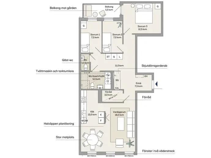 Planritning för Boulevarden 14